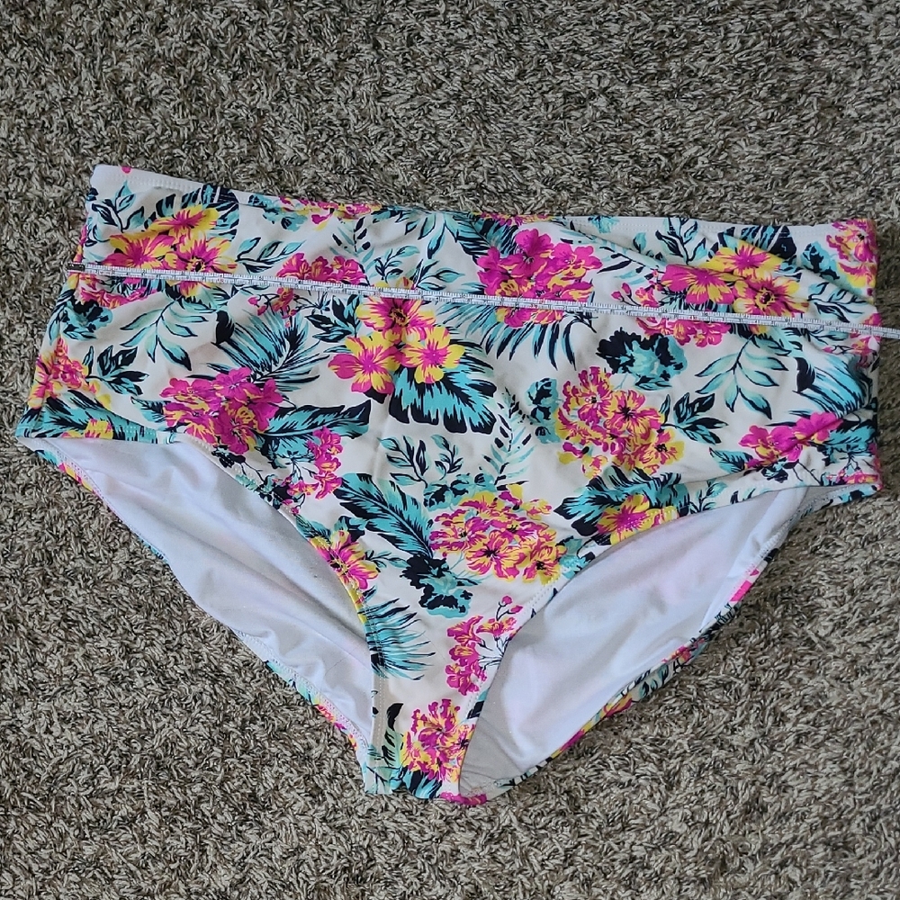5/25 Floral High-Waisted Bikini Bottoms